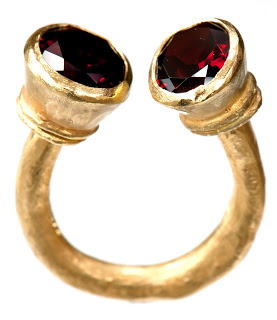 Double Garnet Gold ring