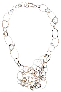 Sterling Silver beaten and melted chain necklace